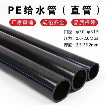 PE給水管 pe穿線管 高密度聚乙烯給水管大口徑直管0.8Mpa