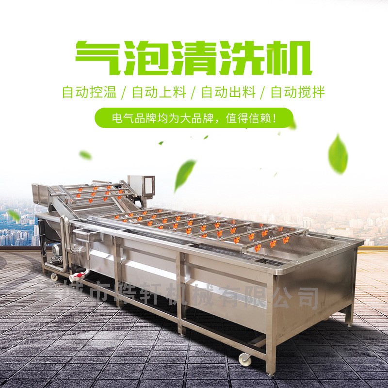 全自動氣泡清洗機(jī)果蔬不銹鋼蔬菜清洗機(jī)流水線高壓噴淋水果清洗線