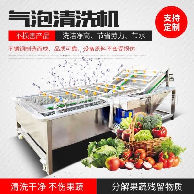 全自動翻浪式氣泡清洗機水果山楂清洗風(fēng)干線大棗高壓噴淋清洗機