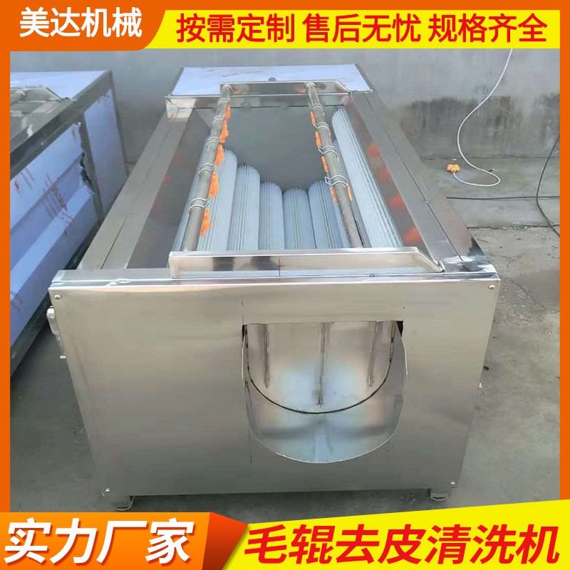 毛輥蘿卜清洗機 全自動凈菜毛輥脫皮機 土豆地瓜去皮清洗設備