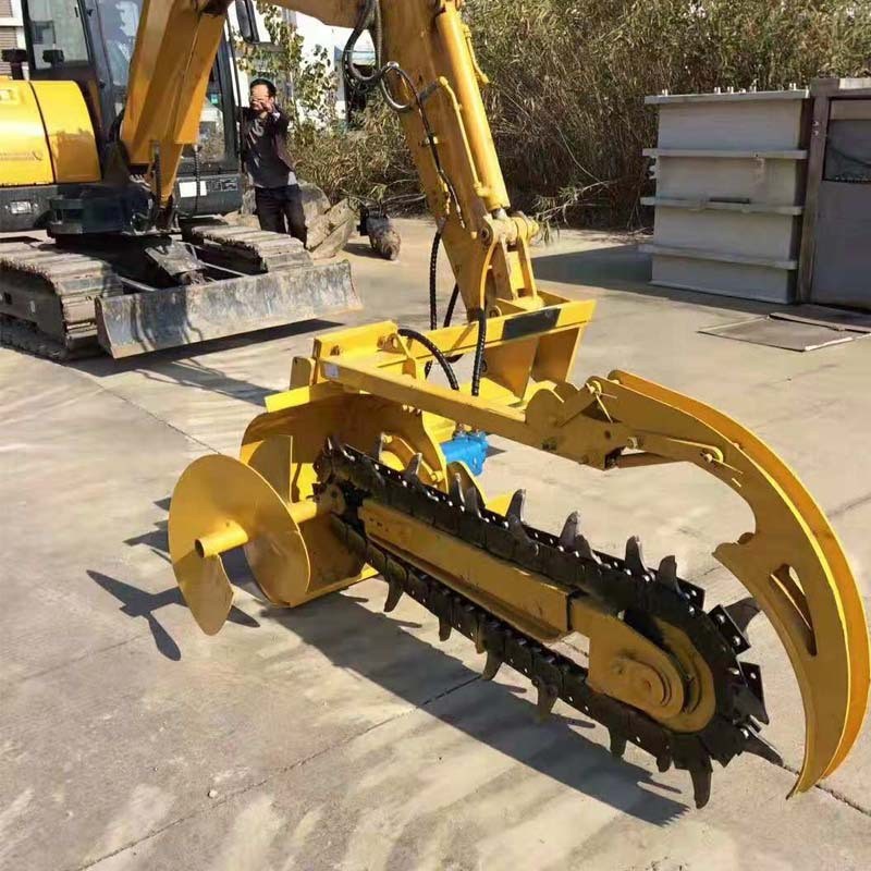 電力埋線纜用挖掘機(jī)配開溝機(jī) 液壓挖溝機(jī)價(jià)格 挖掘機(jī)改裝開溝機(jī)