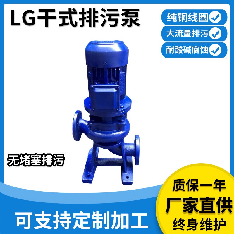 廠家供應(yīng)干式排污泵無(wú)堵塞立式排污泵LG干式排污泵污水泵噴射泵