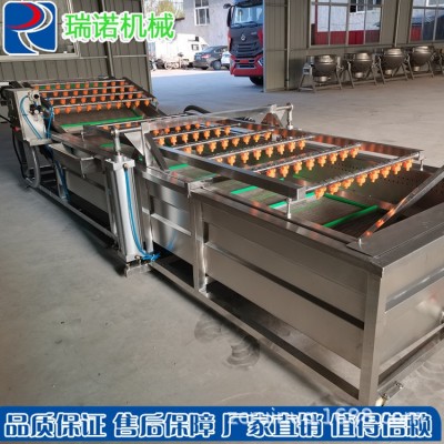 瑞諾生產(chǎn)全自動海產(chǎn)品噴淋式配套清洗流水線 果蔬氣泡清洗機