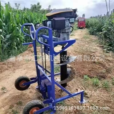 手搖式園林植樹挖抗機(jī) 便攜式打眼機(jī) 四沖程植樹打洞機(jī)價(jià)格