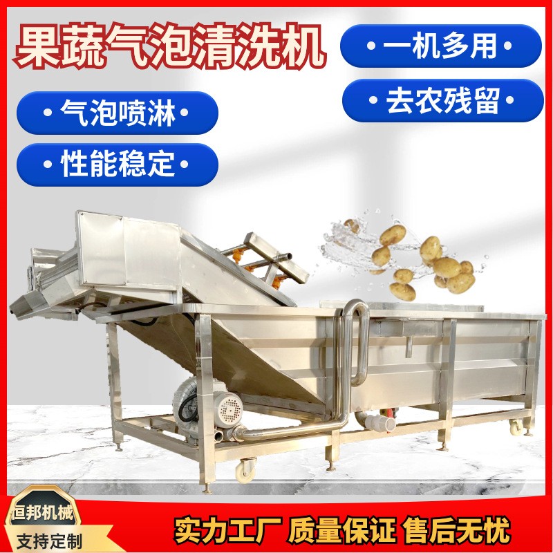 海鮮氣泡清洗機(jī)大型全自動(dòng)果蔬清洗流水線多功能蔬菜辣椒清洗設(shè)備