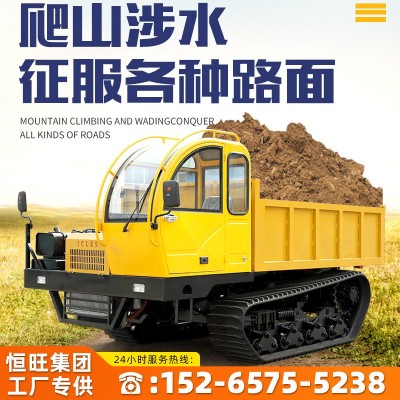 山地果園履帶運(yùn)輸車(chē)座駕式翻斗自卸爬山虎履帶運(yùn)輸車(chē)適用于全地形