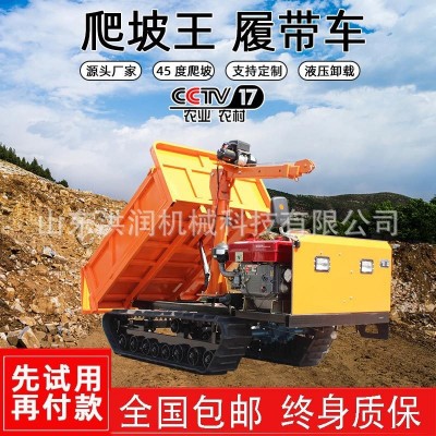 自卸履帶運(yùn)輸車地形拖拉機(jī)爬山虎工地山地農(nóng)用爬坡小型果園裝載機(jī)