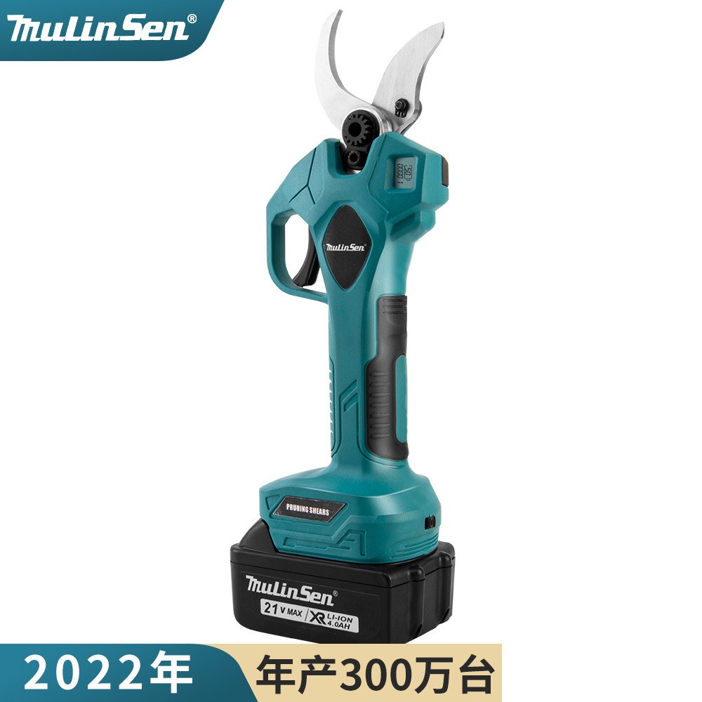 4.0鋰電動(dòng)修枝剪園藝剪刀充電式鋰電修枝機(jī)園林粗枝剪果樹剪批發(fā)