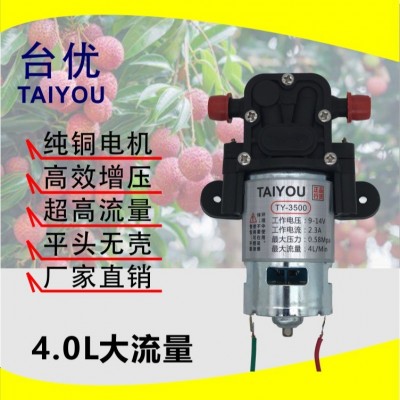 噴霧器水泵臺優(yōu)水泵 平頭泵 12V，4L，高壓大功率隔膜泵洗車水泵