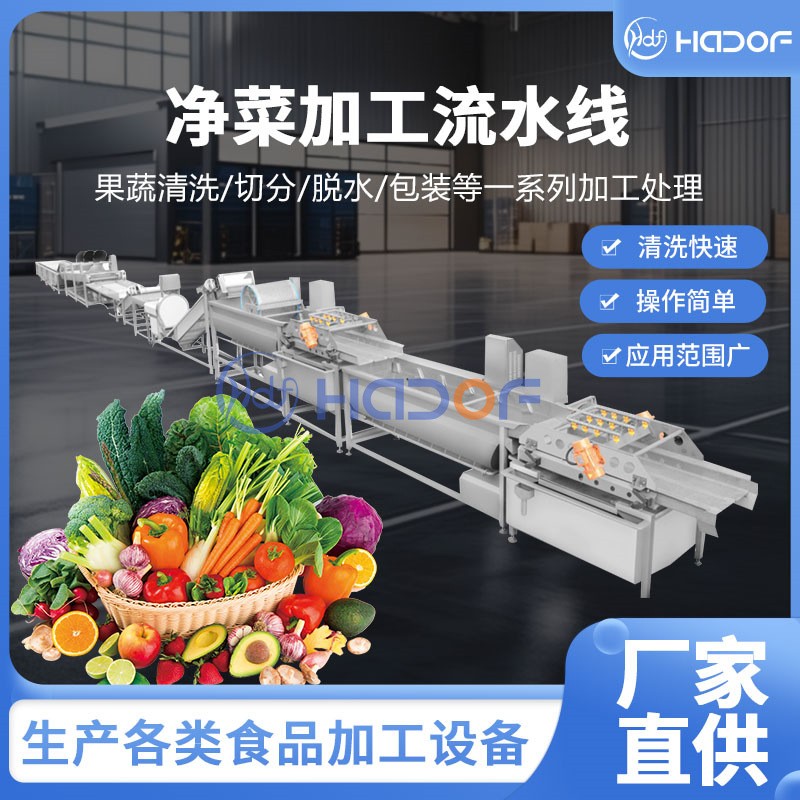 凈菜加工流水線 全自動水果蔬菜清洗線 商用預(yù)制菜洗菜機廠家直供